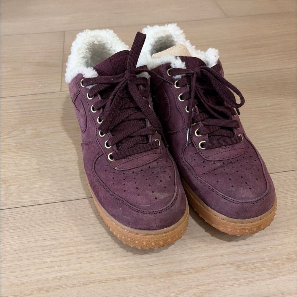 Nike Burgundy Athletic Shoes with Faux Fur
